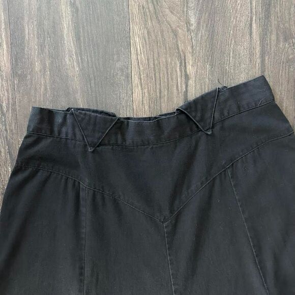 Vtg 70's Circle T Western Skirt Black Bolo Concho Accents Full Maxi 15/16 Medium - Picture 3 of 9